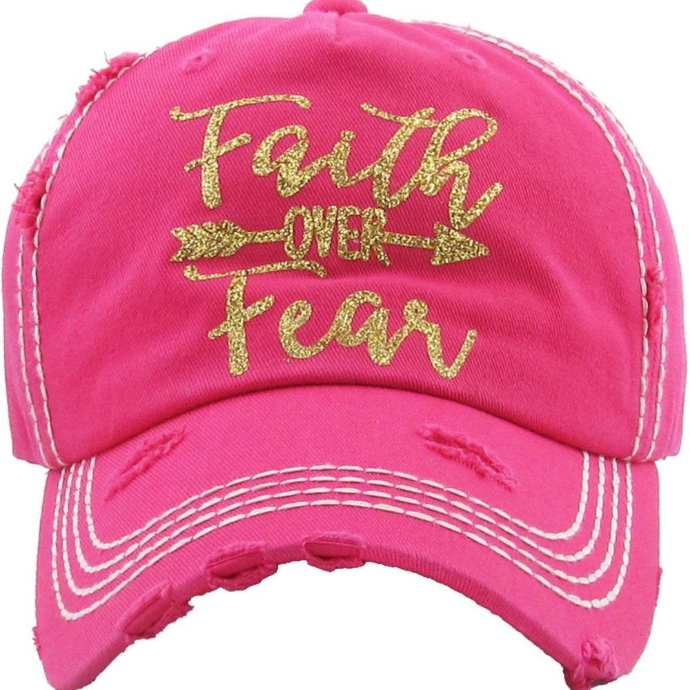 FAITH OVER FEAR WASHED VINTAGE Baseball Cap